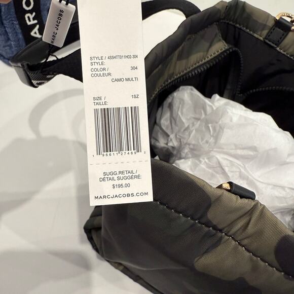 Best Price‼️MARC JACOBS 4S5HTT011H02 Small Nylon Tote Bag Camo Multi - Picture 10 of 16